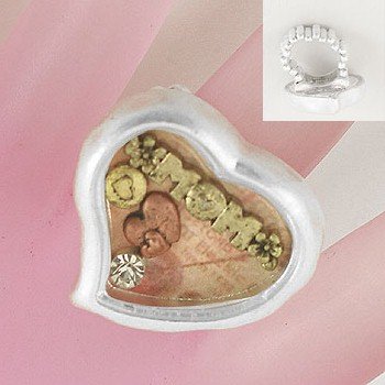 Heart Love Mom Mother Silver Tone Ring