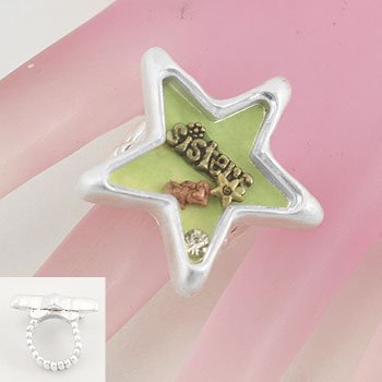 Love Sister Star Silver Tone Ring