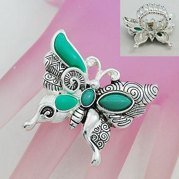 Artistic Butterfly Silver Tone Ring