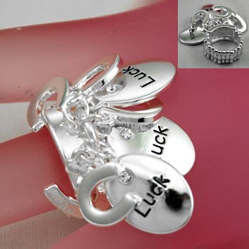 Good Luck Silver Tone Ring