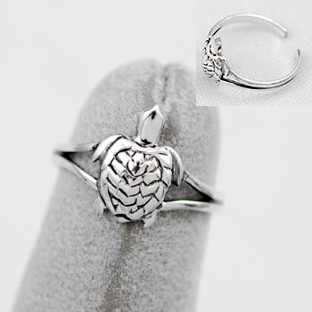 Turtle Tortoise Sterling Silver Toe Ring