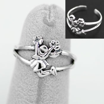 Cheerleader Sterling Silver Toe Ring