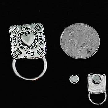Peace Hope Love Joy Badge ID Eye Glass Holder Brooch Pin