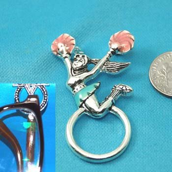 Cheerleader Cheer Leader Picture Badge ID Eye Glass Holder Brooch Pin