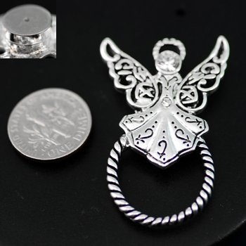 Guardian Angel Picture Badge ID Eye Glass Holder Brooch Pin