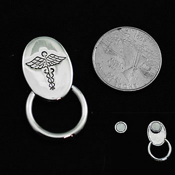 Medical Doctor Nurse Hospital Picture Badge ID Eye Glass Holder Brooch Pin