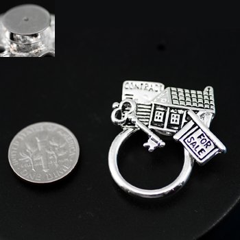 Realtor Real Estate Agent Picture Badge ID Eye Glass Holder Brooch Pin