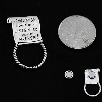 Live Love Laugh Listen Picture Badge ID Eye Glass Holder Brooch Pin