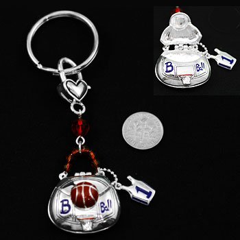 Basketball Basket Ball Locket Holder Key Keychain