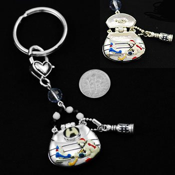 Ice Hockey Locket Holder Key Keychain