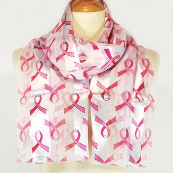 Pink Ribbon Breast Cancer Awareness Scarf