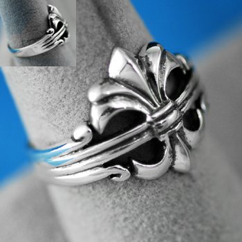 French Fleur De Lis Sterling Silver Ring Size 10