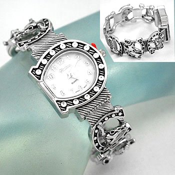 Western Horseshoe Horse Shoe Bracelet Watch