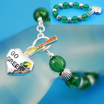 Go Green Earth Day Heart Love Bracelet