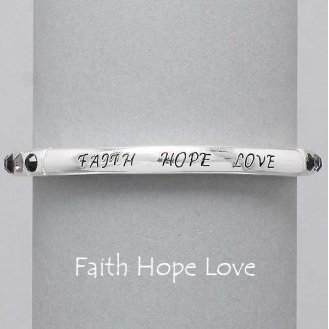 Religious Faith Hope Love Black Bracelet