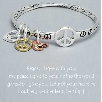 Religious Peace I Leave With You Charm Bracelet