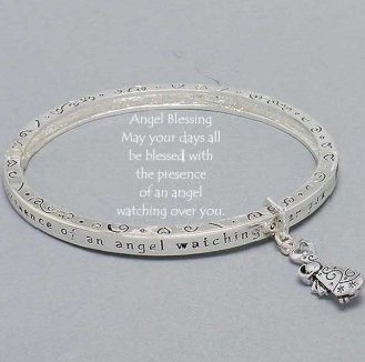 Religious Guardian Angel Blessing Bangle Charm Bracelet