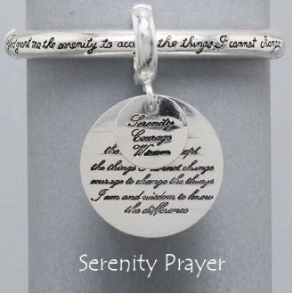 Religious Serenity Prayer Bangle Charm Bracelet