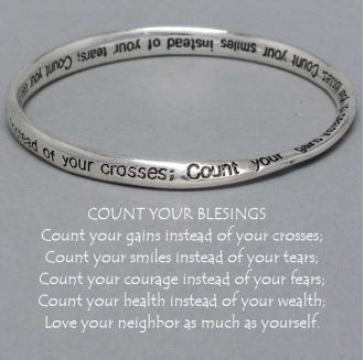 Religious Count Your Blessings Mobius Bangle Bracelet