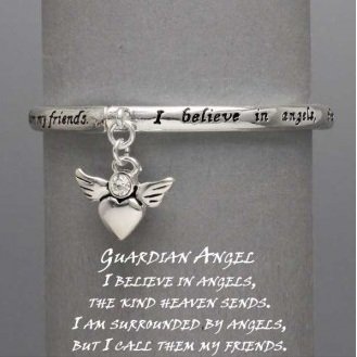 Religious I Believe in Guardian Angel Charm Bracelet