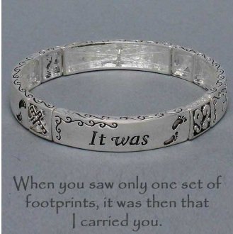 Religious Follow the Footprints Bangle Bracelet