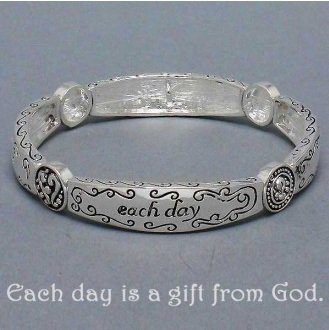 Religious Each Day Is a Gift From God Bangle Bracelet