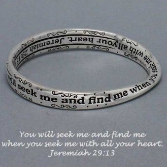 Religious Jeremiah 29:13 You Will Seek Me Bangle Bracelet