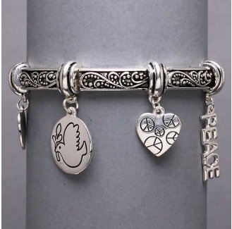 Religious Peace Dove Charm Bracelet
