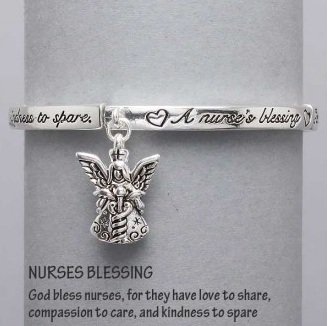 Religious Nurses Blessing Guardian Angel Charm Bracelet