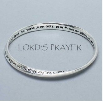 Religious Lords Prayer Mobius Bangle Bracelet