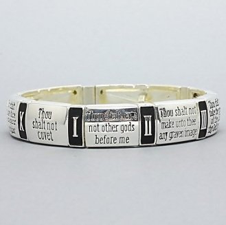 Religious Bible Ten Commandments Bangle Bracelet