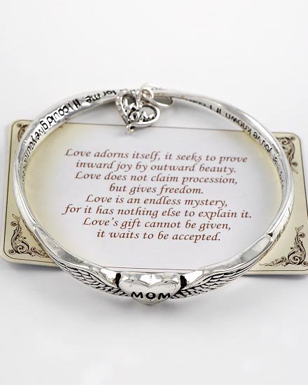 Mom Mother Mothers Love Angel Wings Bangle Bracelet