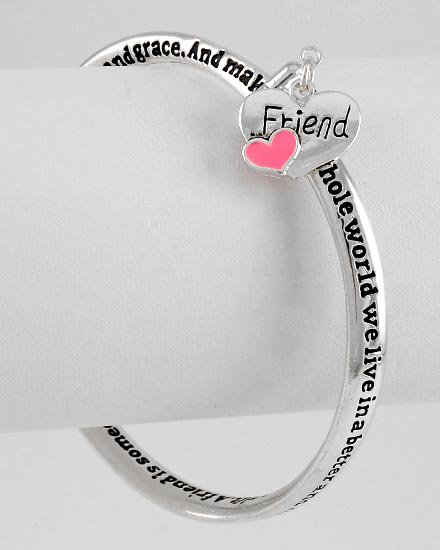 Treasure Friend Friendship Heart Love Charm Bracelet