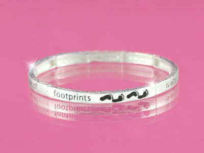 Footprints Footsteps Foot Prints Religious Stackable Bracelet