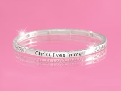 Christ Lives in Me Religious Stackable Bracelet