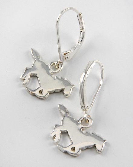 Silver Tone Horse Pony Western Earrings