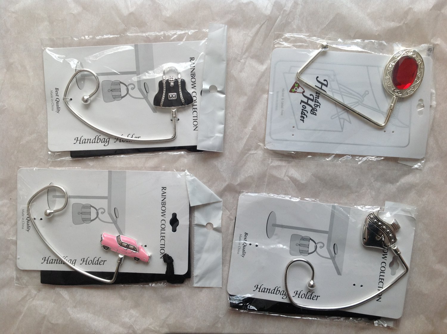 Wholesale Bulk Mixed Lot 4 Item Handbag Pink Car Cadillac Fish Red Black Purse Hook Caddy Holder
