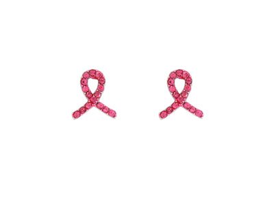 Pink Ribbon Breast Cancer Awareness Earrings