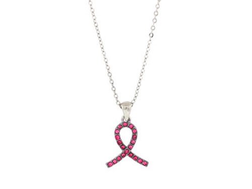 Pink Ribbon Breast Cancer Awareness Love Necklace
