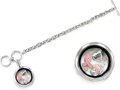 Pink Ribbon Breast Cancer Awareness Hope Bracelet