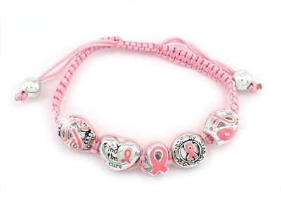 Pink Ribbon Breast Cancer Awareness Find the Cure Bracelet