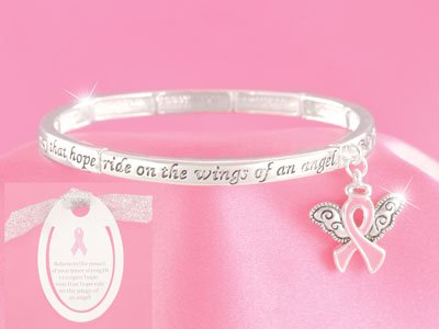 Pink Ribbon Breast Cancer Awareness Bracelet