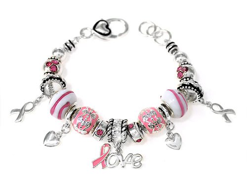 Pink Ribbon Breast Cancer Awareness Bracelet