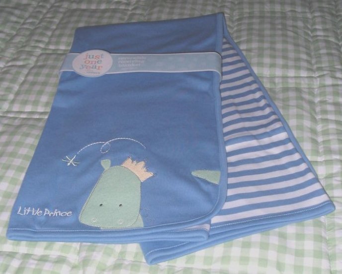 NEW BABY BLANKET BLUE CARTER'S JOY JUST ONE YEAR Little Prince NWT