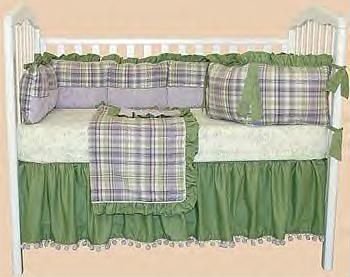 NEW LAVENDER LUNA 4 PIECE BABY GIRL NURSERY CRIB BEDDING SET BUBBLE BEACH NIP