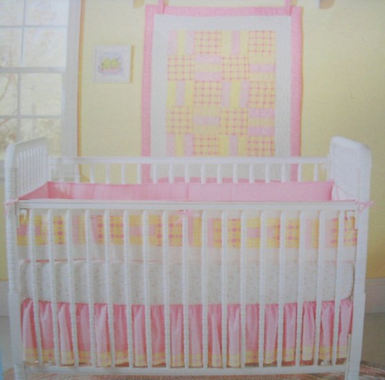 NEW CARTERs Pink Gingham 4 Piece BABY NURSERY CRIB BEDDING SET NIP