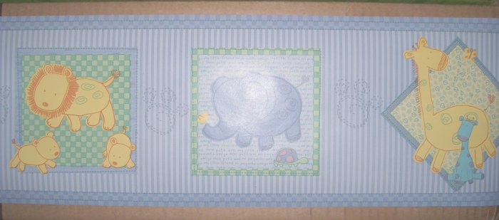 CARTERs Child of Mine Boy BLUE ANIMAL WALL BORDER NIP