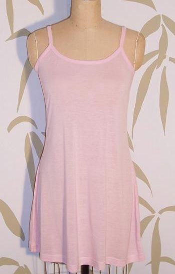 NEW 100% BAMBOO Fine Jersey Knit ORGANIC Pale Pink SLEEP SLIP DRESS NIGHTGOWN PAJAMAS S