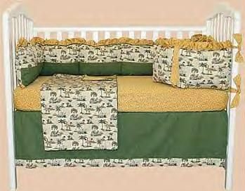 NEW BUBBLE BEACH Slumber Safari 4 Piece Jungle Animals BABY NURSERY CRIB BEDDING SET Elephant