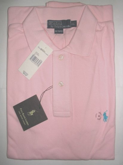 NEW RALPH LAUREN CLASSIC MESH POLO SHIRT XL Pink Cotton